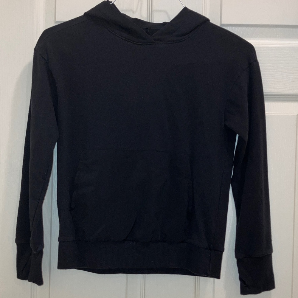 All in Motion Black Hoodie Youth Medium Unisex Pullover Kangaroo Pocket Active